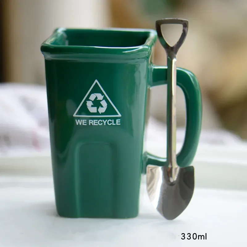 Large Trash Can Ceramic Creative Mug - Image 3