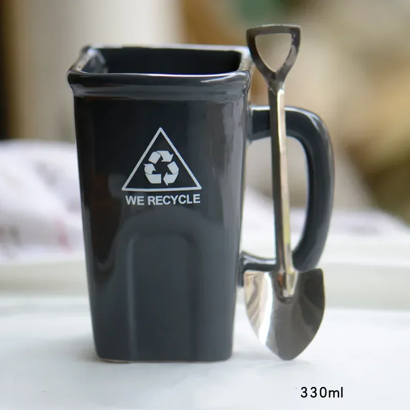 Large Trash Can Ceramic Creative Mug - Image 9