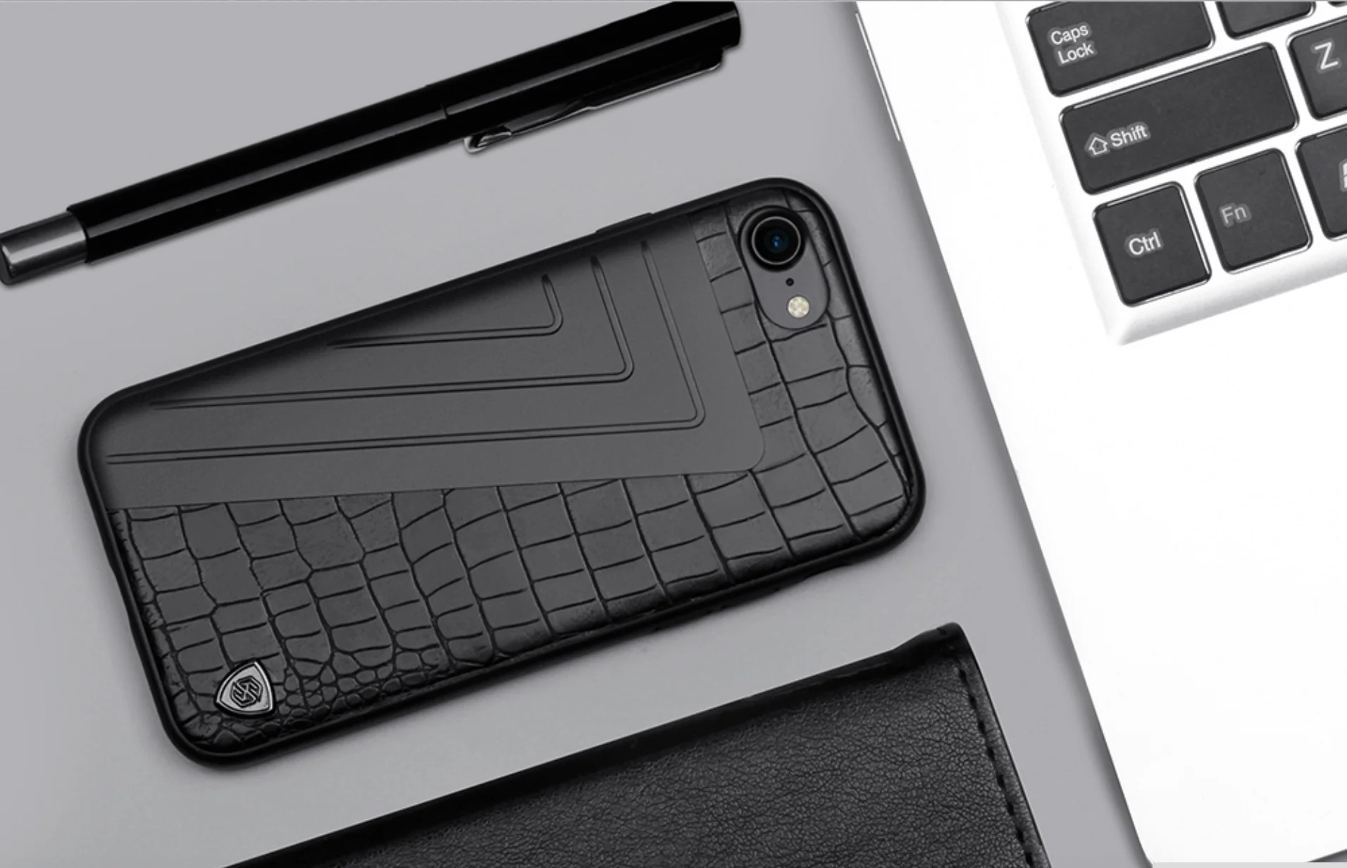 Leather+Aluminum+Soft Hybrid Back Cover Iphone Cases - Image 2