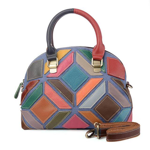 Leather Colorful Women's Shoulder Bag - Image 2