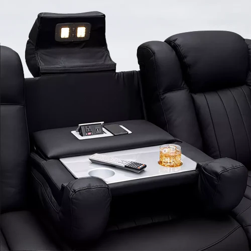 Leather Electric Power Reclining Cinema Sofa - Image 4