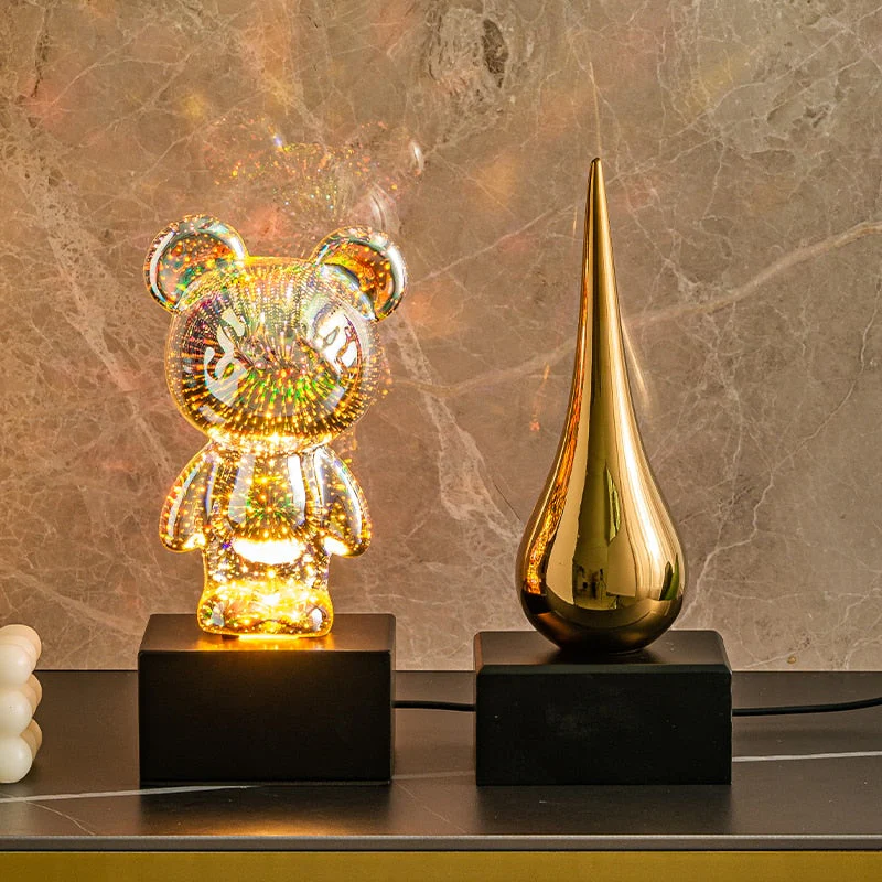 LED Bear Fireworks Night Lamp - Image 3