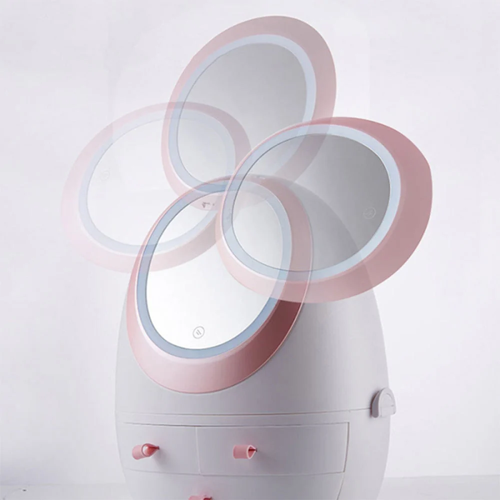LED Light Mirror Cosmetic Makeup Storage Box - Image 7