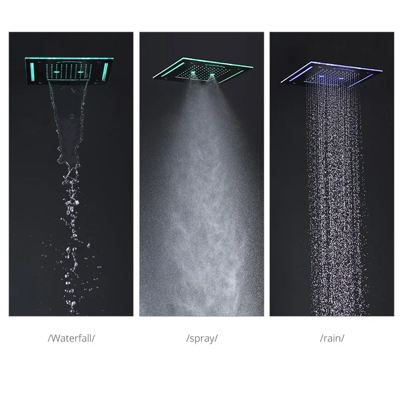 LED Music Shower Set Ceiling Rainfall Waterfall - Image 3
