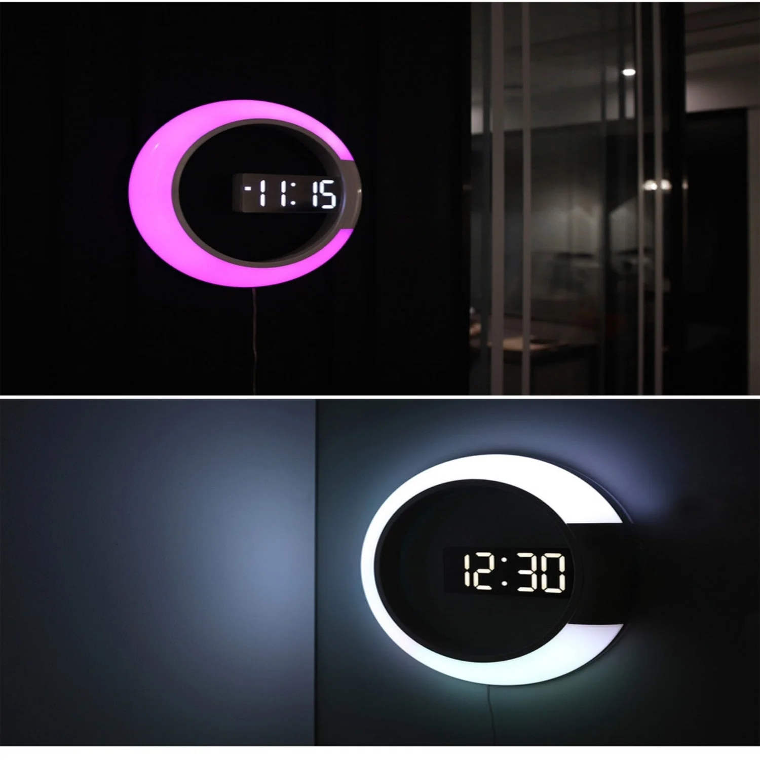LED Ring Lamp Wall Clock - Image 3