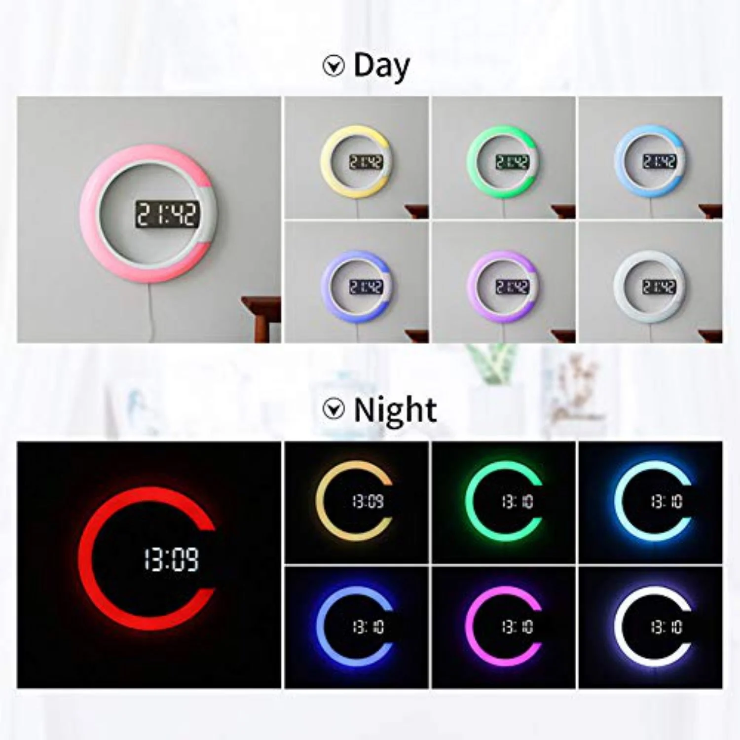 LED Ring Lamp Wall Clock - Image 6