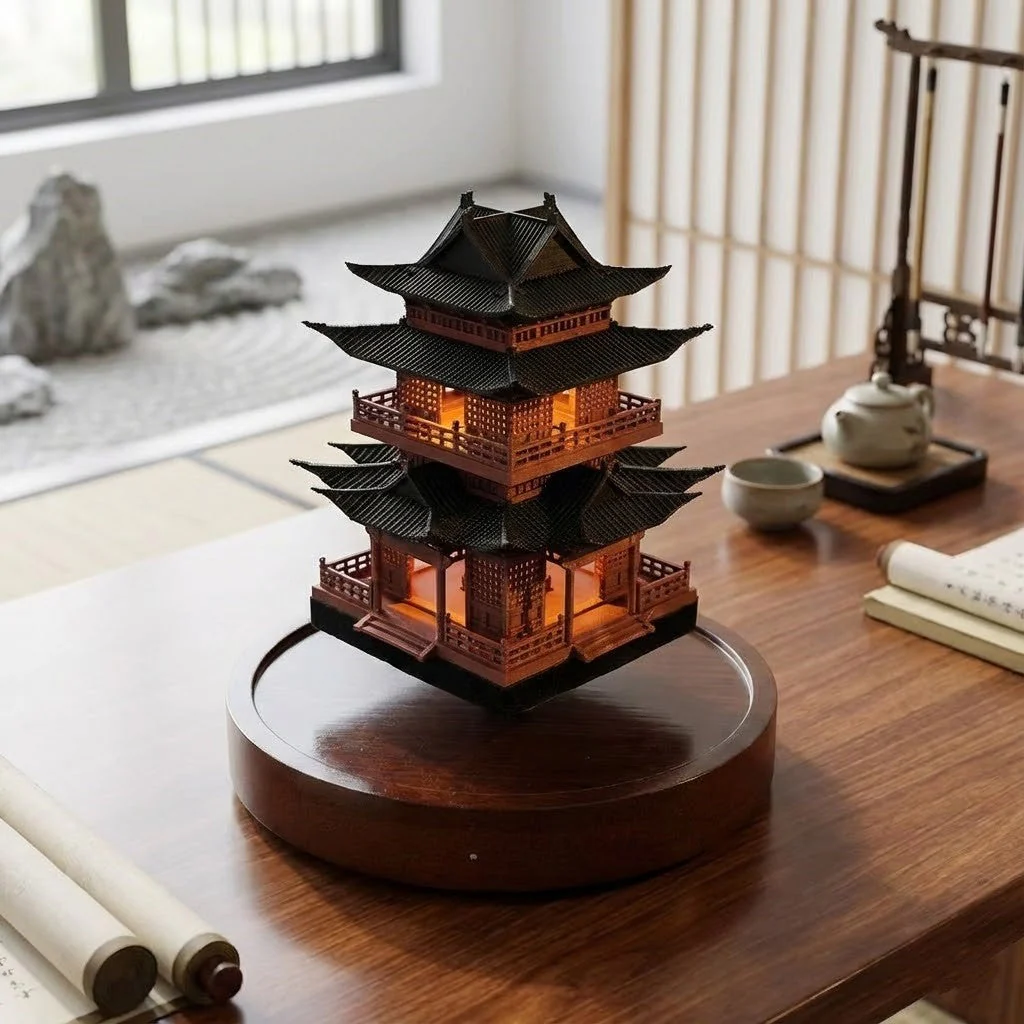 Levitating Pagoda Architectural Desk Decor - Image 2