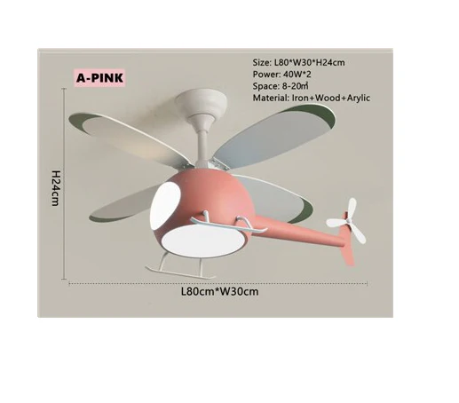 Little Helicopter Dream RC Fan Ceiling Lamp - Image 9
