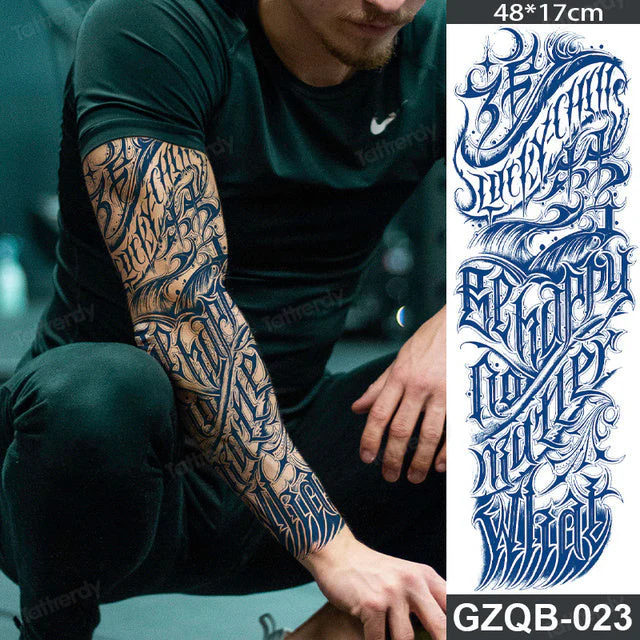 Long Lasting Full Arm Sleeve Tattoo Sticker - Image 11