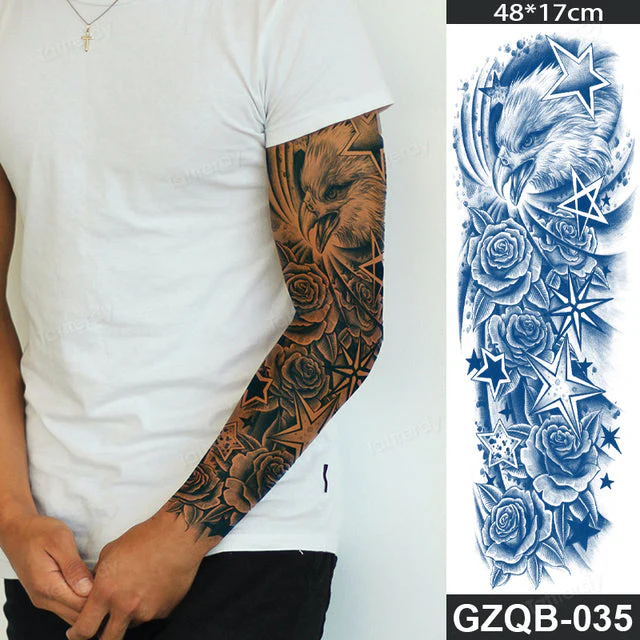 Long Lasting Full Arm Sleeve Tattoo Sticker - Image 34