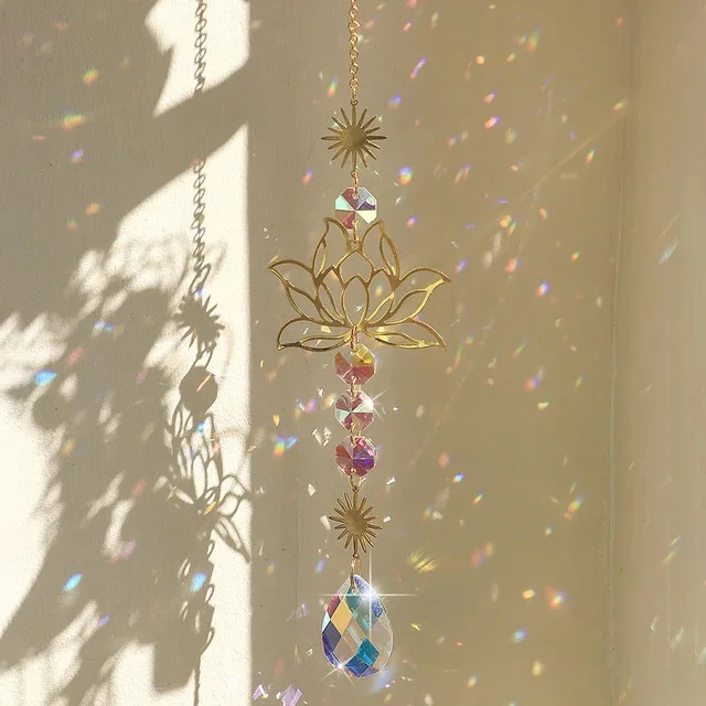 Lotus Crystal Sun Catcher Rainbow Prism - Image 7