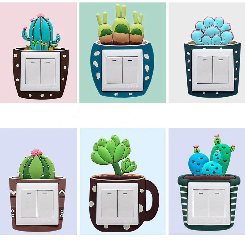Luminous Cactus Socket Cover Sticker - Image 5