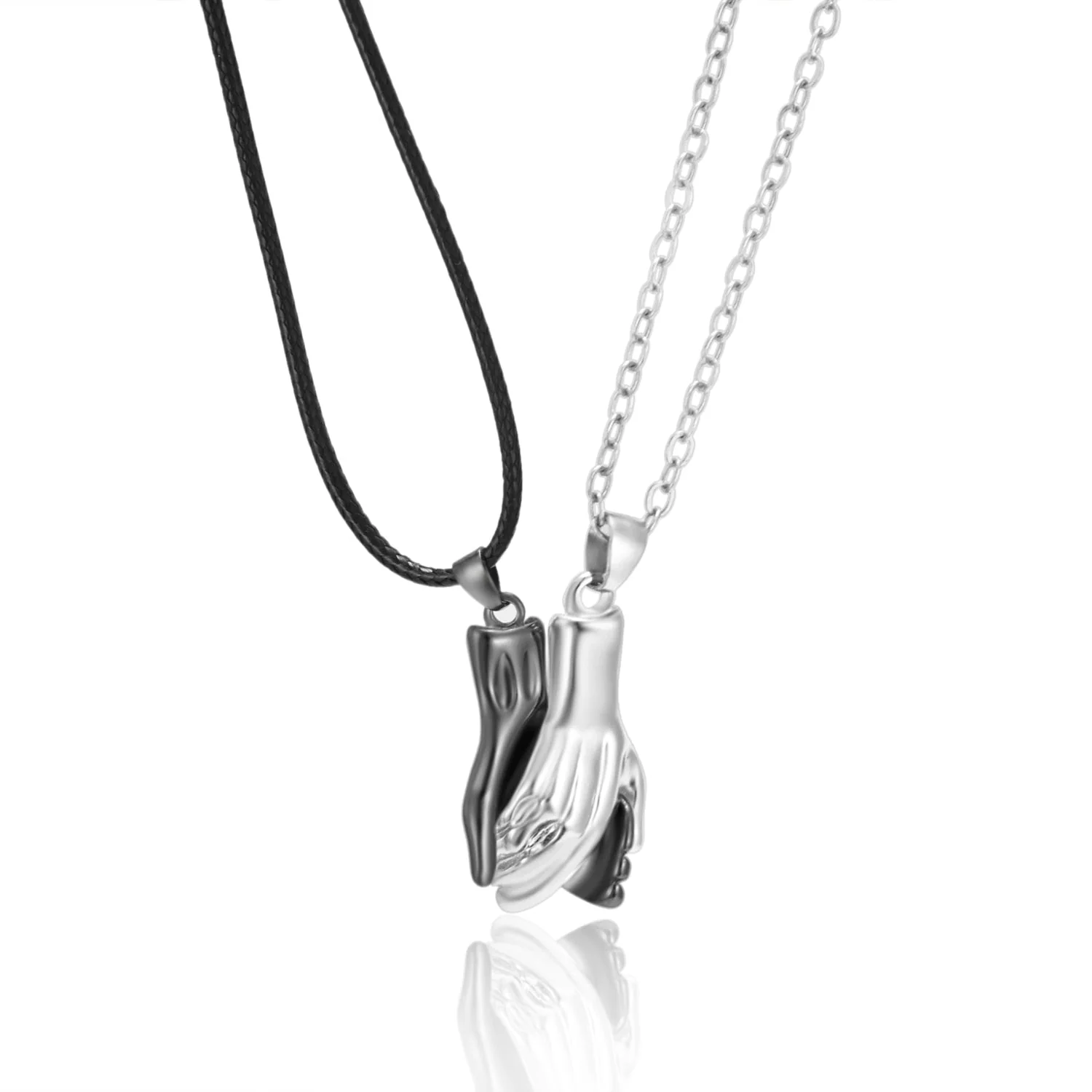 Magnetic Abstract Heart Couple's Necklace - Image 26
