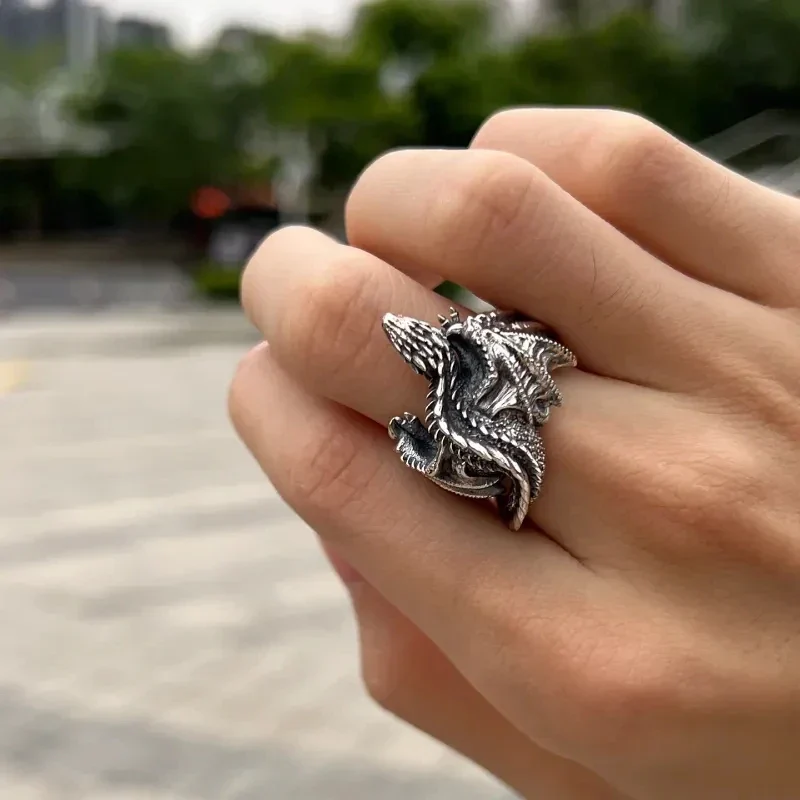 Majestic Dragon Wing Open Ring - Image 6