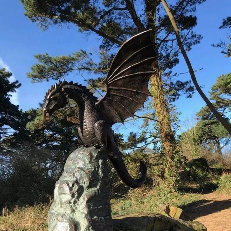 Majestic Fire-Breathing Dragon Fountain Sculpture - Image 6