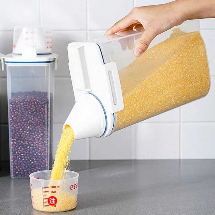 Measuring Cup Lid Cereal Grain Storage Dispenser - Image 12