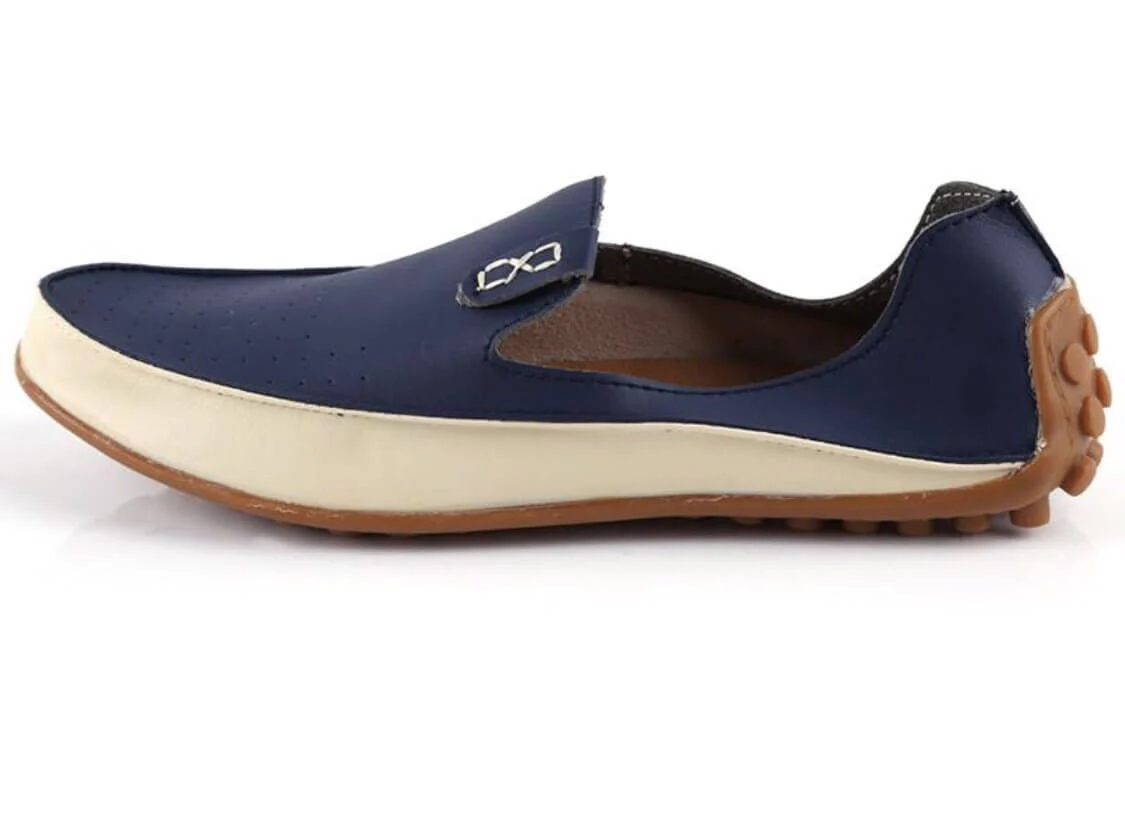 Men Driving Shoes Leather Loafers - Image 3