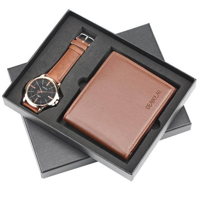 Men Watches Steel/Leather Gift Set - Image 18
