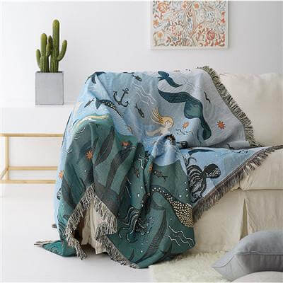 Mermaid Knitted Nordic Blanket - Image 3