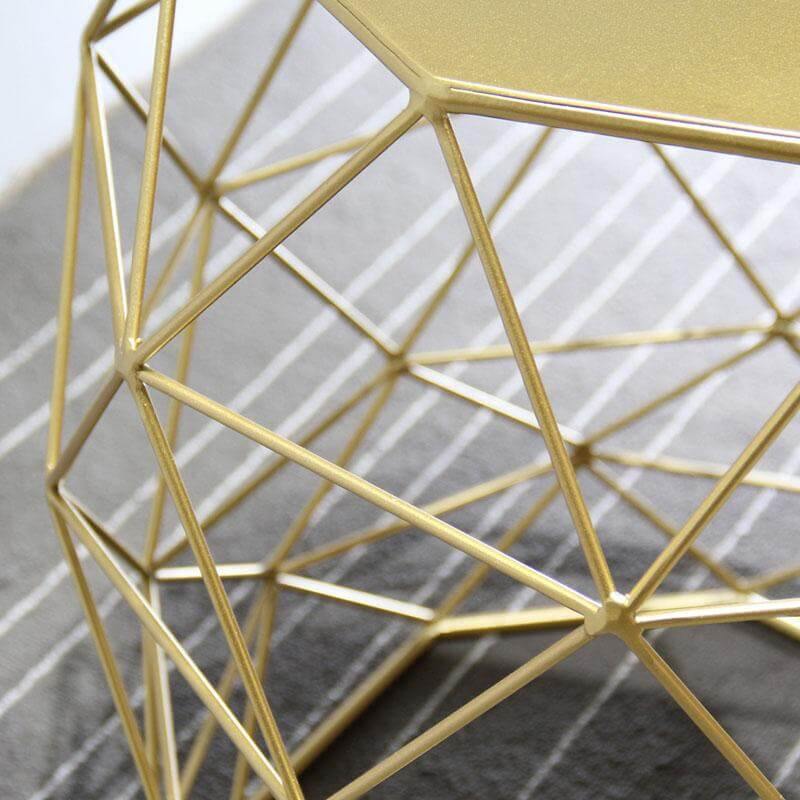 Metal Gold Color End and Side Table - Image 4
