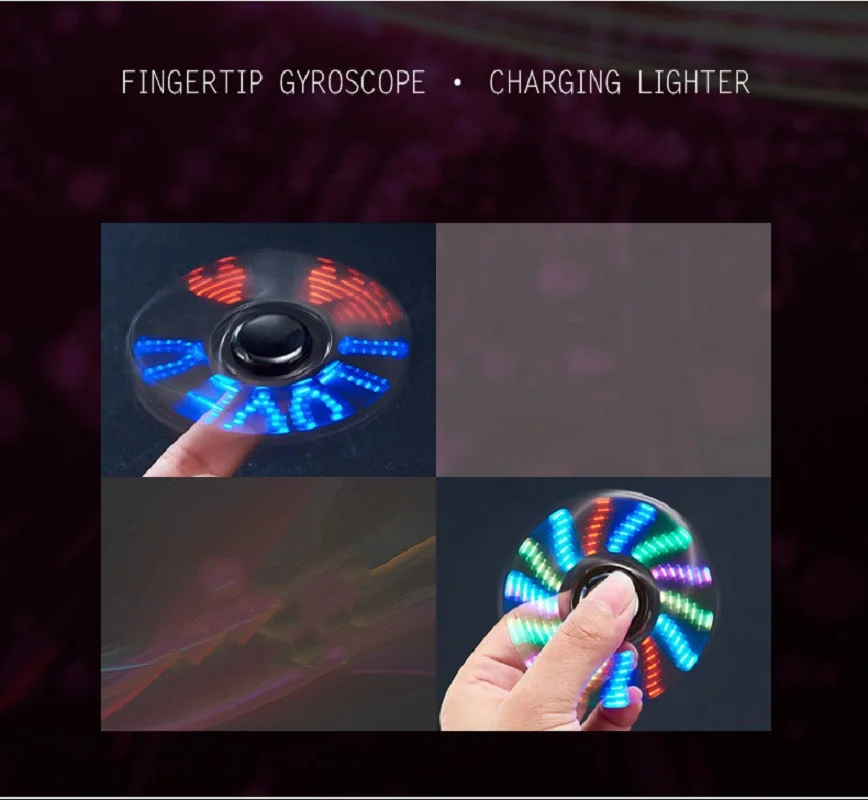 Metal Rechargeable Colorful Light Fidget Spinner Lighter - Image 3