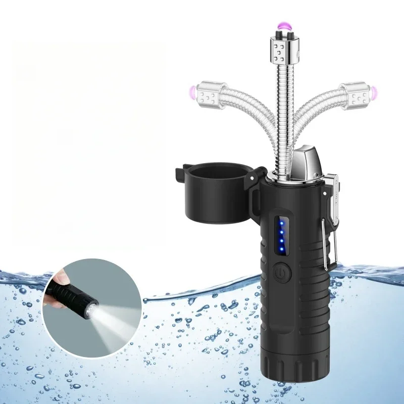 Metal Windproof Heavy Duty Waterproof Flashlight Lighter - Image 3
