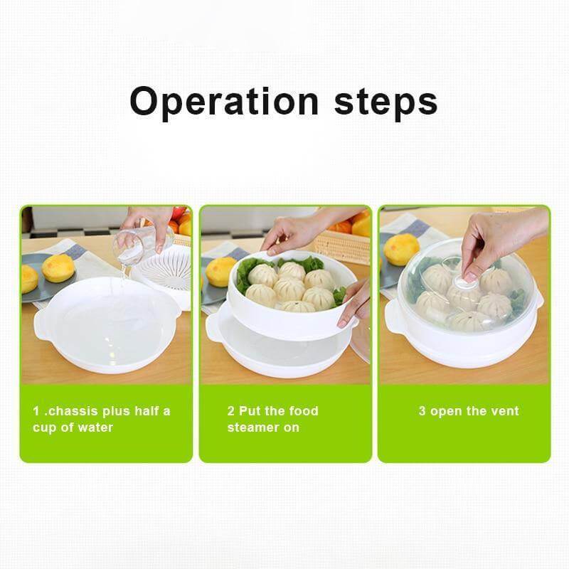 Microwave Round Steamer Heater Bowl with Lid - Image 9