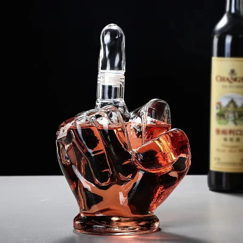 Middle Finger Crystal Clear Fun Decanter - Image 2