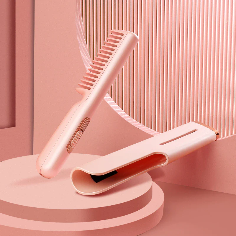Mini Electric Hair Straightener Brush Comb