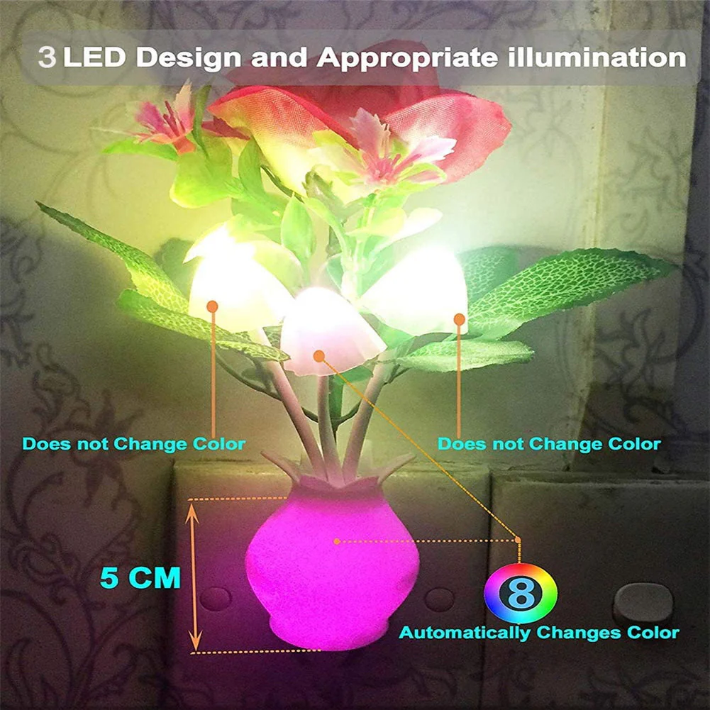 Mini Flower Vase Smart Light Sensor Night Lamp - Image 2
