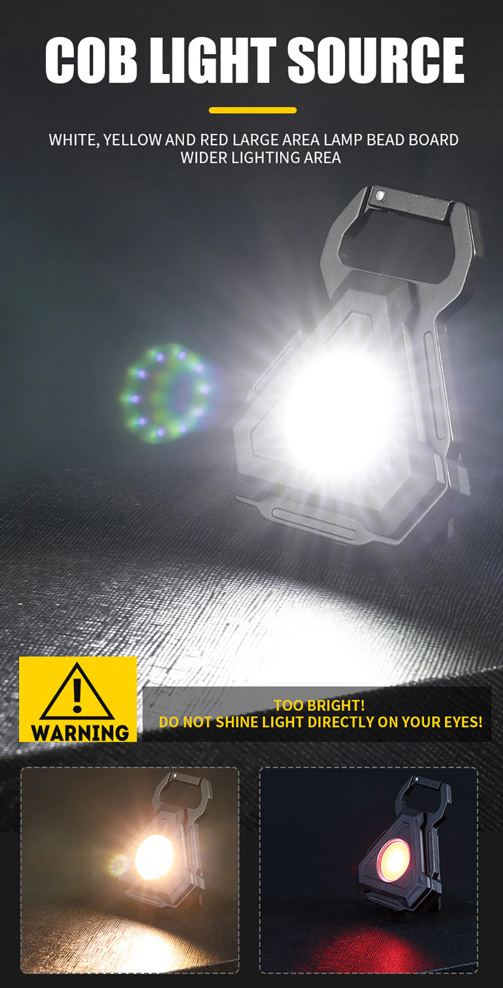 Mini LED Flashlight USB Bottle Opener Keychain - Image 8