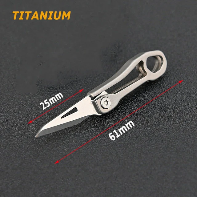 Mini Outdoor Foldable Titanium Knife Keychain - Image 6