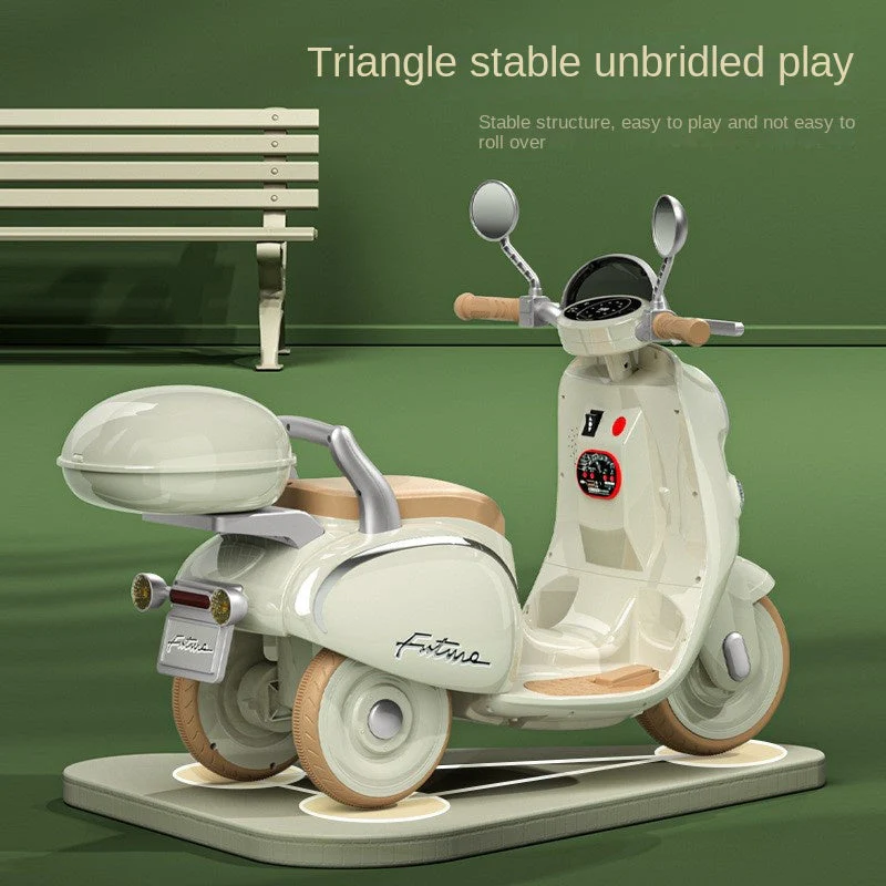 Mini Retro Three-Wheel Electric Kids Motorbike - Image 4