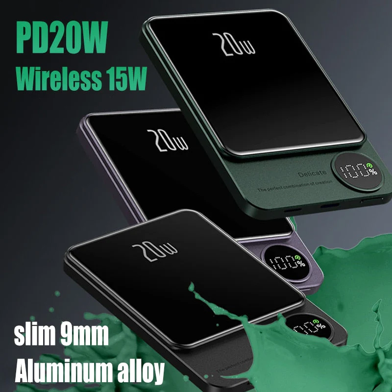 Mini Slim Magnetic Magsafe Wireless Charger Powerbank - Image 8