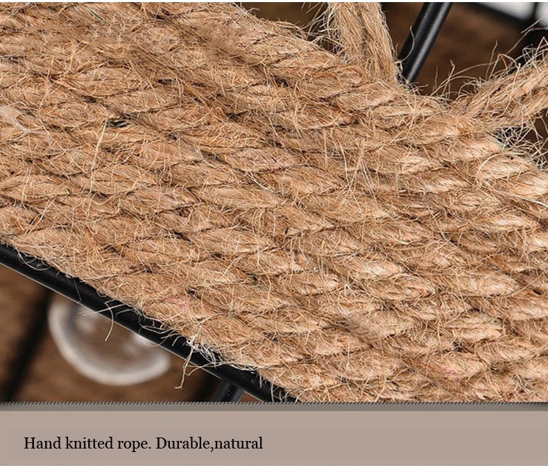 Minimal Natural Retro Rural Rope Ball Chandelier - Image 6