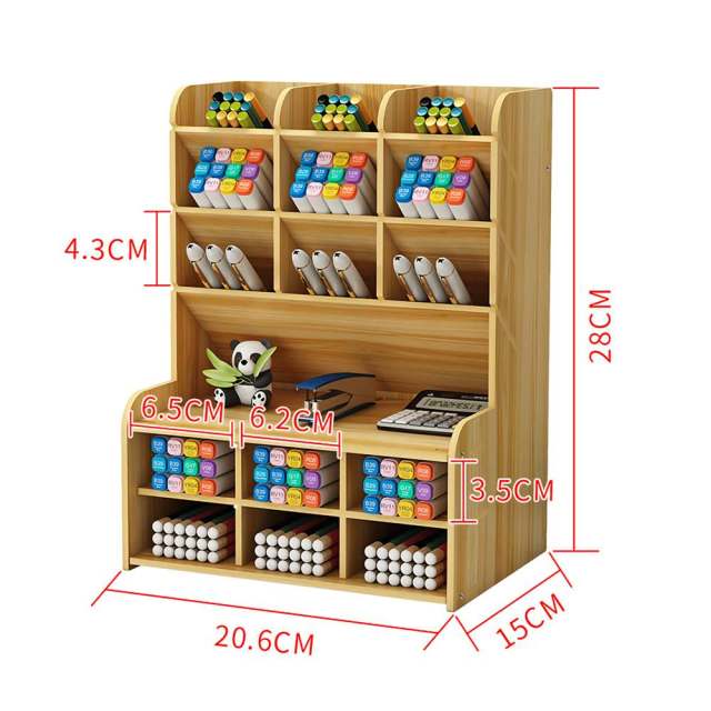 Minimal Wooden Desk Stationery Organizer - Image 4