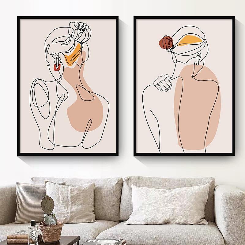 Minimalist Abstract Face Leaves Painting - Image 11