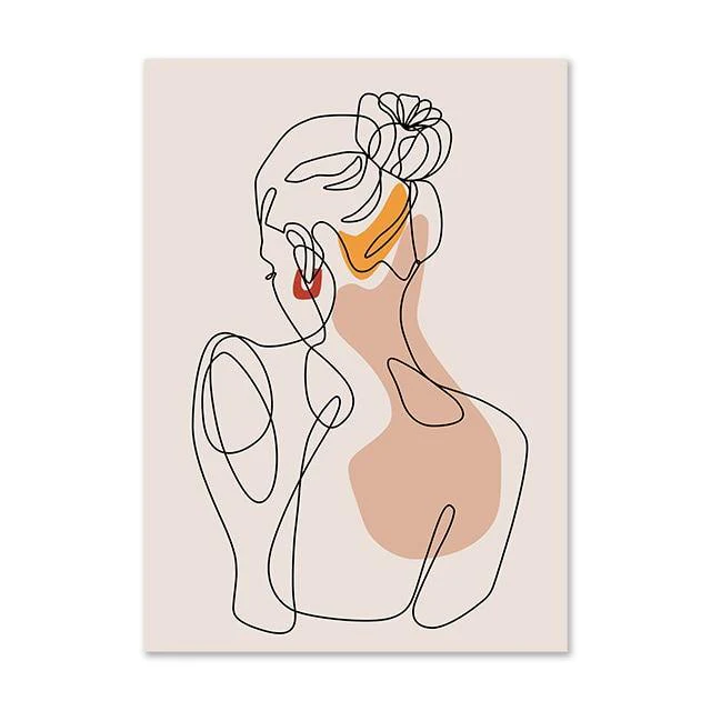 Minimalist Abstract Face Leaves Painting - Image 12