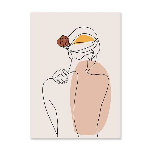 Minimalist Abstract Face Leaves Painting - Image 6