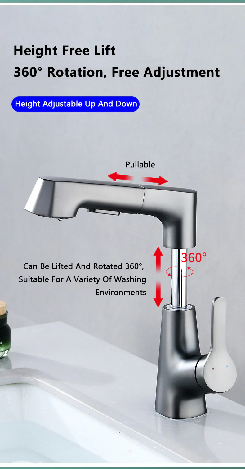 Modern Bathroom Telescopic Basin Waterfall Faucet - Image 6