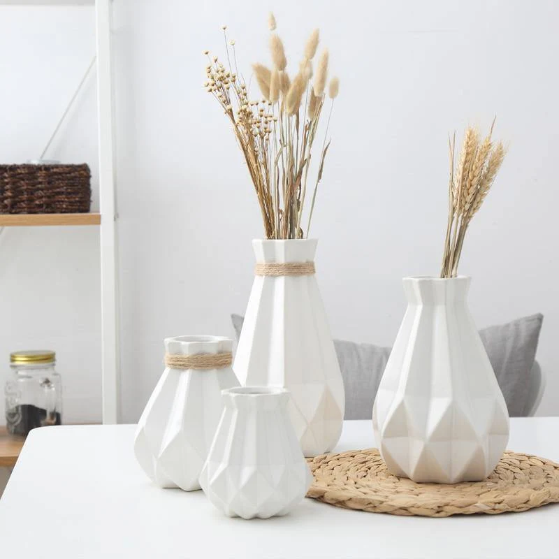 Modern Europe Brief Matt Diamond Porcelain Ceramic Vase - Image 13
