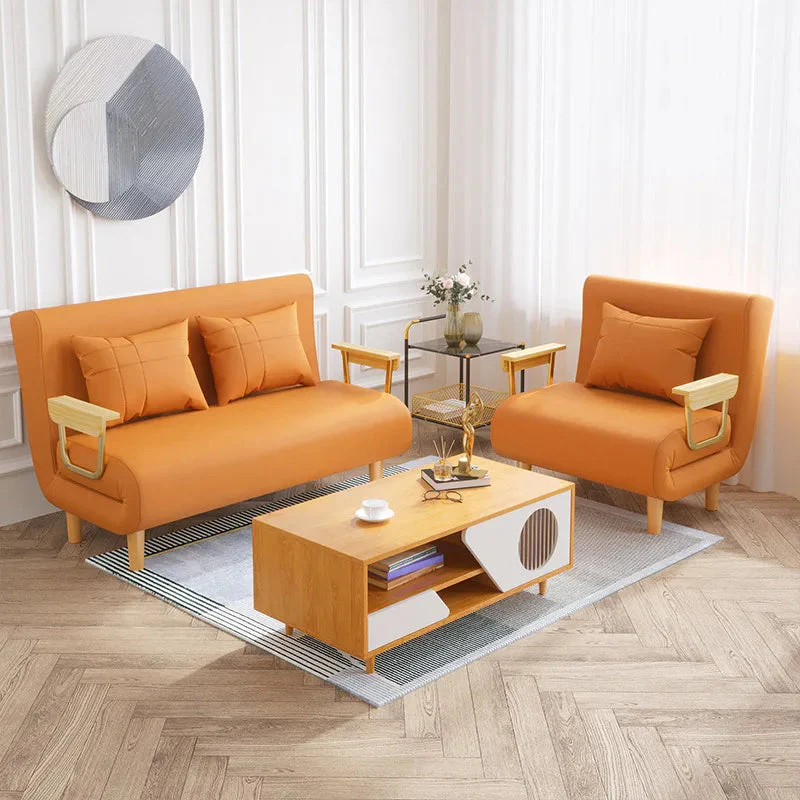 Modern Japanese Style Space Saving Foldable Single Sofa Bed - Image 5
