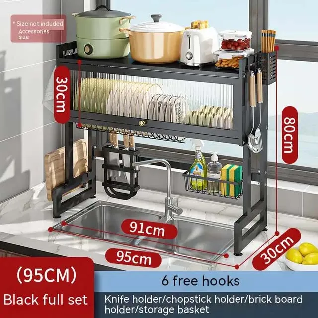 Modern Kitchen Over The Sink Organizer Dish Rack - Image 12