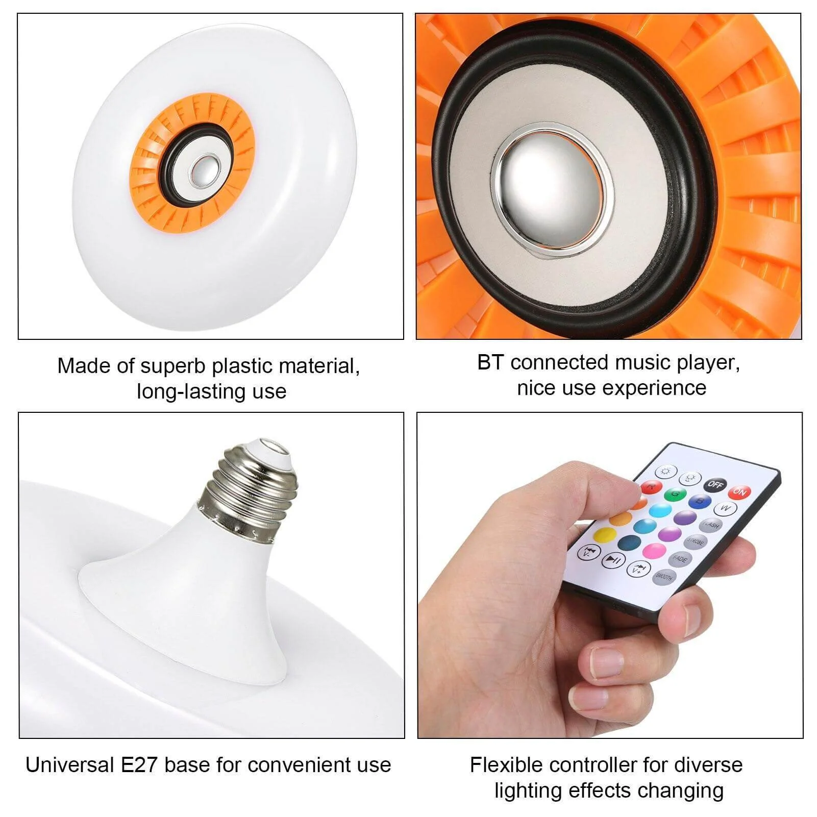 Modern LED Ceiling Bluetooth Music Light Bulb Lamp - Image 2