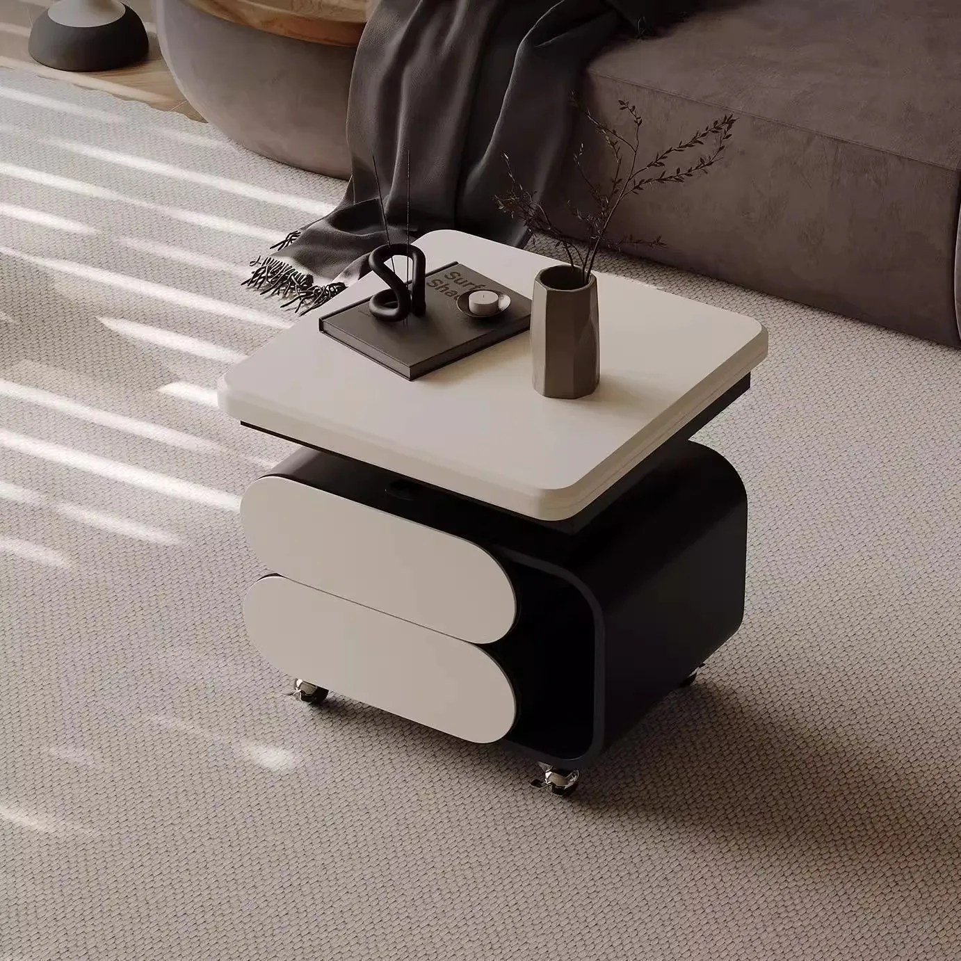 Modern Nordic Height Adjustable Hidden Drawers Coffee Table - Image 3