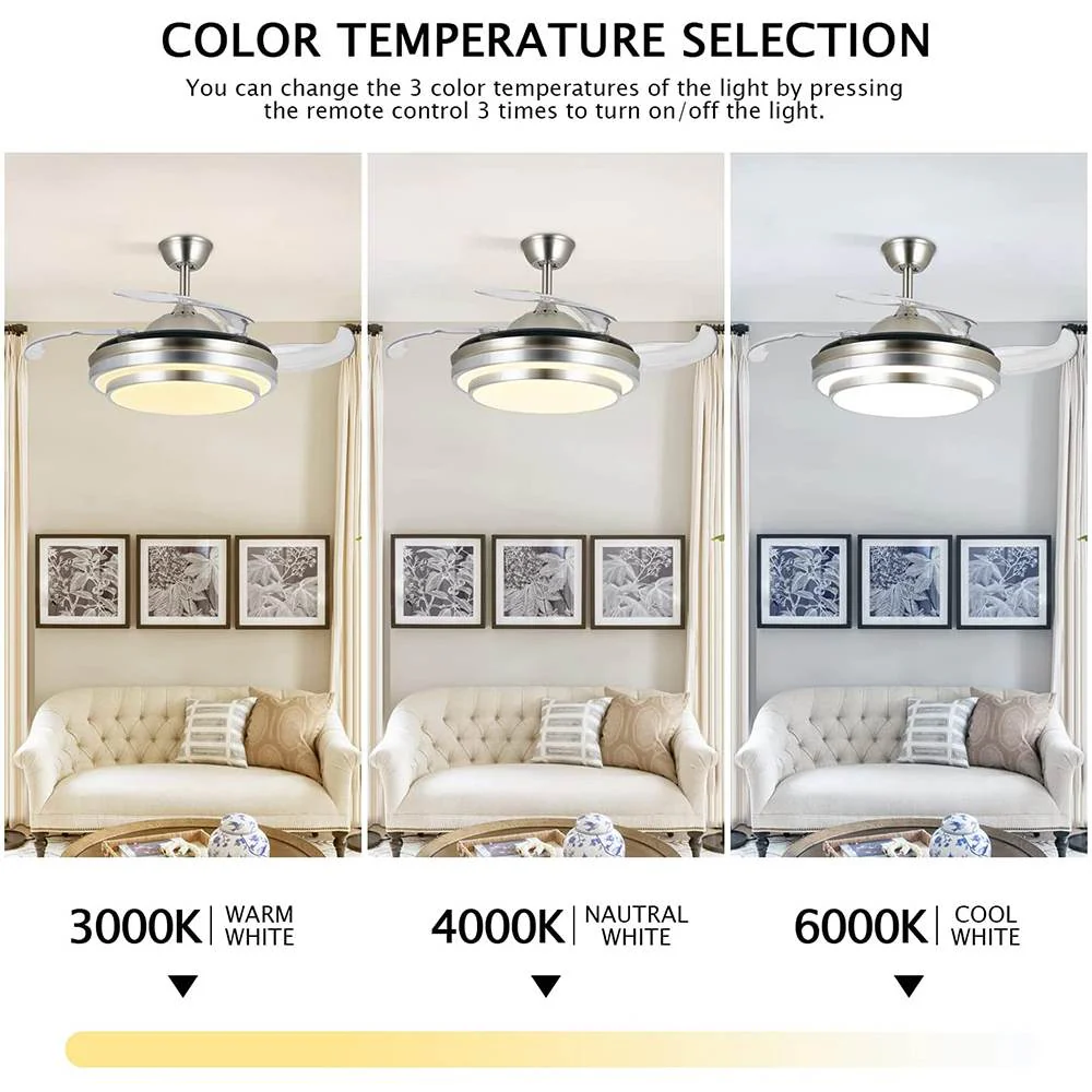 Modern Remote Controlled LED Ceiling Fan Lamp - Image 6