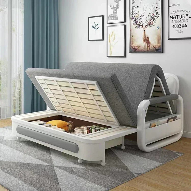 Modern Space-Saving Built-In Storage Sofa Bed - Image 2