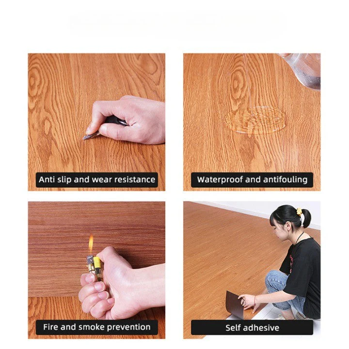 Modern Wood Grain PVC Self-Adhesive Floor Sticker - Image 13