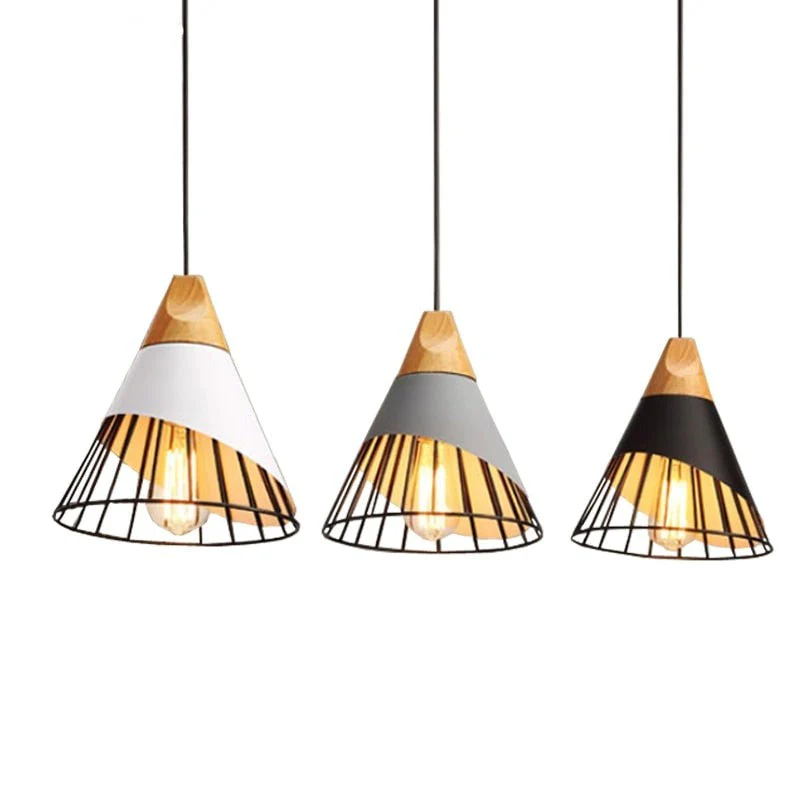 Modern Wooden Cone Pendant Lights - Image 5