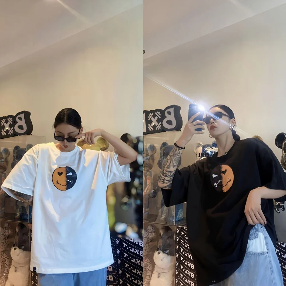 Mood Swing Smiley Face Sequin Changing Unisex T-Shirt - Image 2